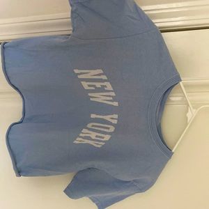Pacsun J. galt periwinkle new york cropped t shirt